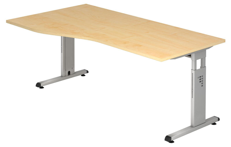 HAMMERBACHER VOS18/3/S höhenverstellbarer Schreibtisch 65 - 85 cm ahorn / silber