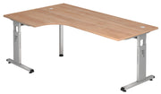 HAMMERBACHER VOS82/N/S höhenverstellbarer Schreibtisch 65 - 85 cm nussbaum / silber