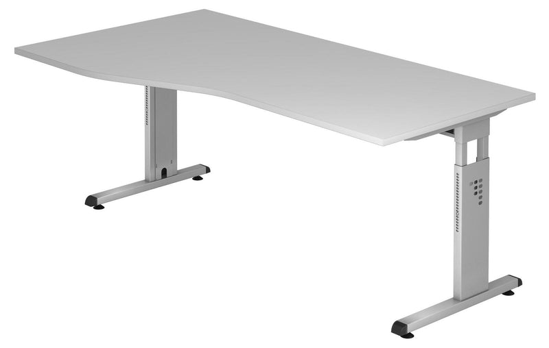 HAMMERBACHER VOS18/5/S höhenverstellbarer Schreibtisch 65 - 85 cm lichtgrau / silber