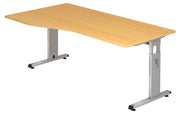 HAMMERBACHER VOS18/6/S höhenverstellbarer Schreibtisch 65 - 85 cm buche / silber