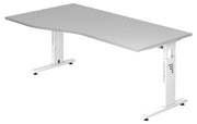 HAMMERBACHER VOS18/5/W höhenverstellbarer Schreibtisch 65 - 85 cm lichtgrau / weiß