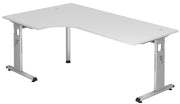 HAMMERBACHER VOS82/W/S höhenverstellbarer Schreibtisch 65 - 85 cm weiß / silber
