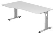 HAMMERBACHER VOS18/W/S höhenverstellbarer Schreibtisch 65 - 85 cm weiß / silber