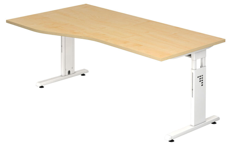 HAMMERBACHER VOS18/3/W höhenverstellbarer Schreibtisch 65 - 85 cm ahorn / weiß