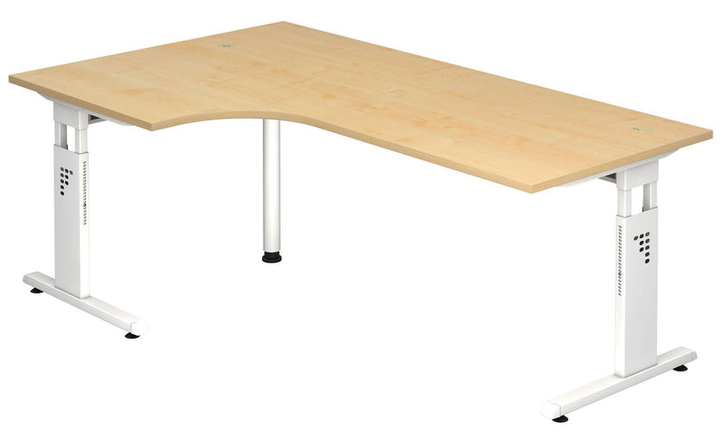 HAMMERBACHER VOS82/3/W höhenverstellbarer Schreibtisch 65 - 85 cm ahorn / weiß