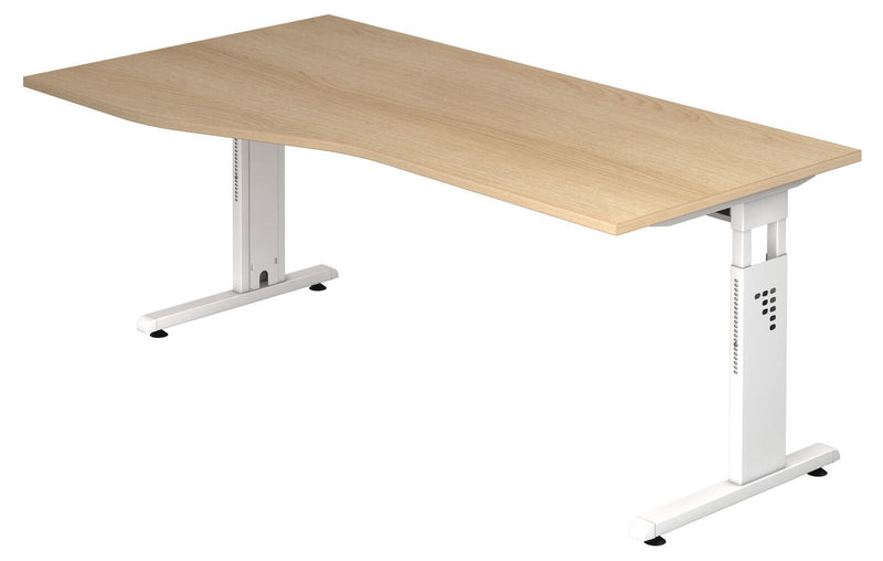 HAMMERBACHER VOS18/E/W höhenverstellbarer Schreibtisch 65 - 85 cm eiche / weiß