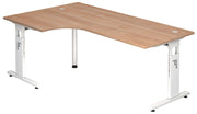 HAMMERBACHER VOS82/N/W höhenverstellbarer Schreibtisch 65 - 85 cm nussbaum / weiß