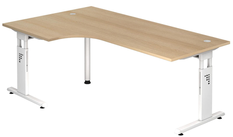 HAMMERBACHER VOS82/E/W höhenverstellbarer Schreibtisch 65 - 85 cm eiche / weiß