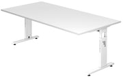 HAMMERBACHER höhenverstellbarer Schreibtisch VOS2E/W/W weiß