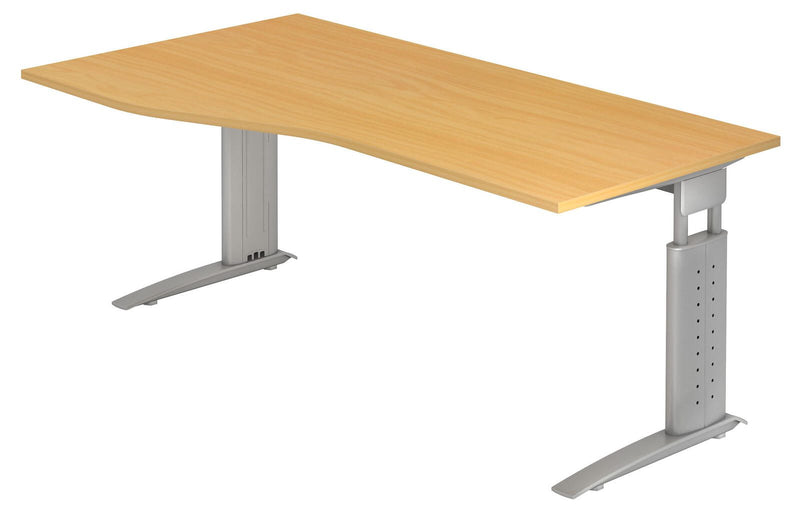 HAMMERBACHER VUS18/6/S höhenverstellbarer Schreibtisch 68 - 86 cm buche / silber