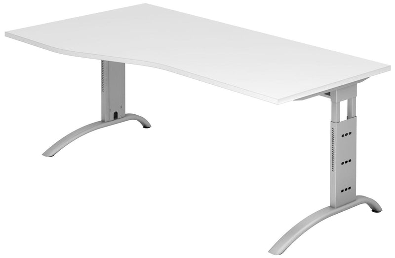 HAMMERBACHER VFS18/W/S höhenverstellbarer Schreibtisch 65 - 85 cm weiß / silber
