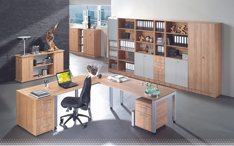 HAMMERBACHER höhenverstellbarer Schreibtisch VJS08/N/S nussbaum