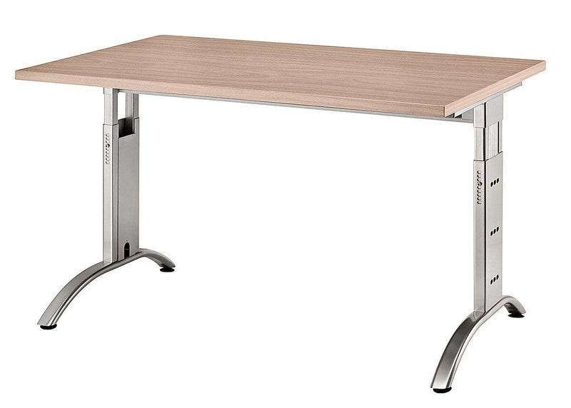 HAMMERBACHER VFS12/N/S höhenverstellbarer Schreibtisch 65 - 85 cm nussbaum / silber