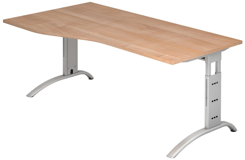 HAMMERBACHER VFS18/N/S höhenverstellbarer Schreibtisch 65 - 85 cm nussbaum / silber