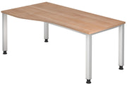HAMMERBACHER VQS18/N/S höhenverstellbarer Schreibtisch 68,5 - 81 cm nussbaum / silber