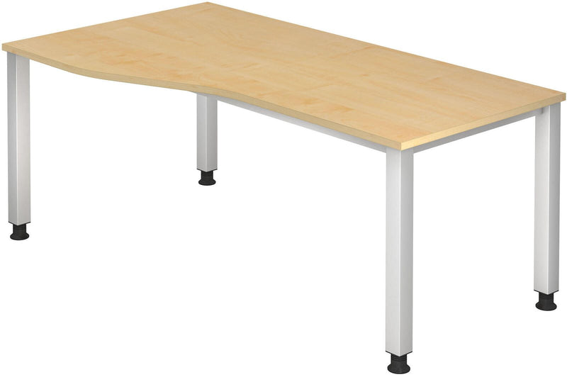 HAMMERBACHER VQS18/3/S höhenverstellbarer Schreibtisch 68,5 - 81 cm ahorn / silber