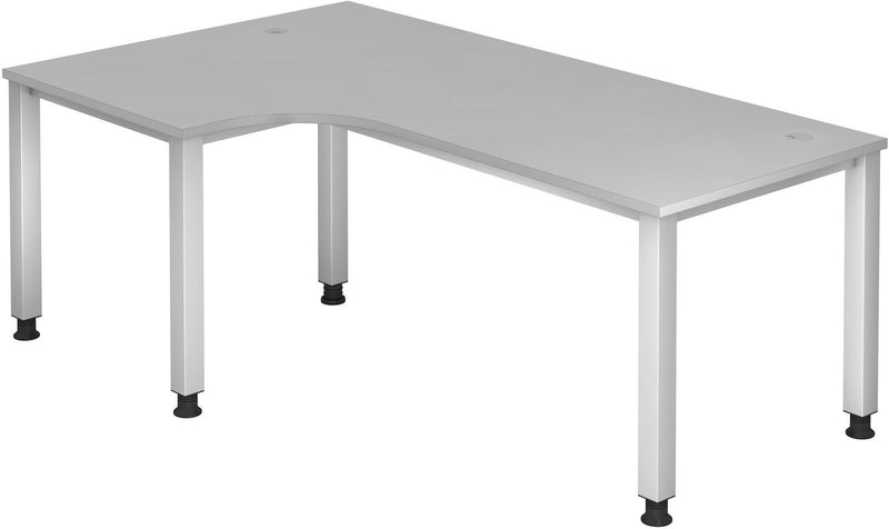HAMMERBACHER VQS82/5/S höhenverstellbarer Schreibtisch 68,5 - 81 cm lichtgrau / silber