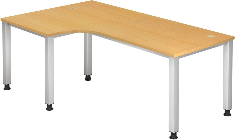 HAMMERBACHER VQS82/6/S höhenverstellbarer Schreibtisch 68,5 - 81 cm buche / silber