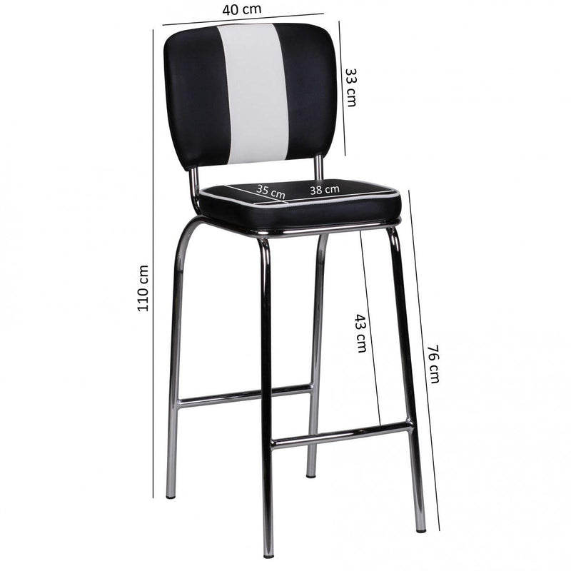 WOHNLING Barhocker WL1.719 American Diner schwarz