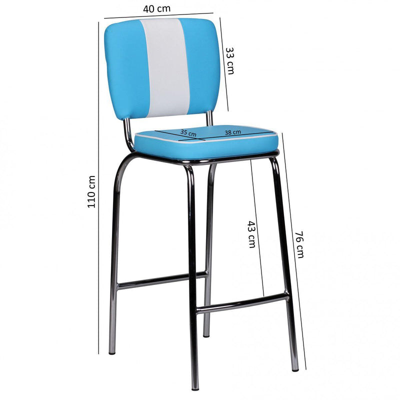 WOHNLING Barhocker WL1.720 American Diner blau