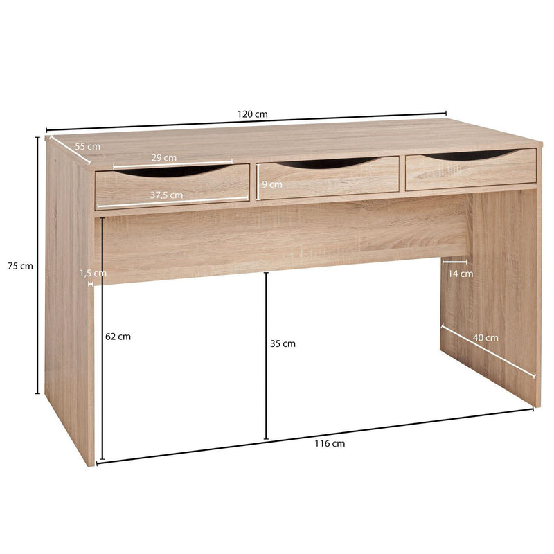 WOHNLING Schreibtisch WL1.791 sonoma-eiche