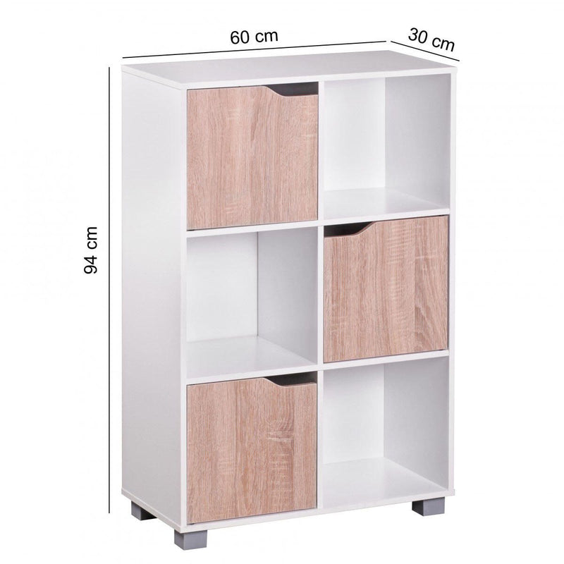 WOHNLING Regalschrank weiß/eiche