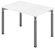 HAMMERBACHER höhenverstellbarer Schreibtisch VYS12/W/G weiß