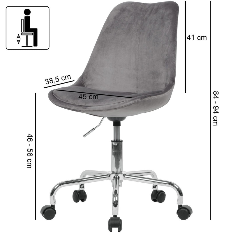 AMSTYLE Bürostuhl SPM1.420 Samt dunkelgrau