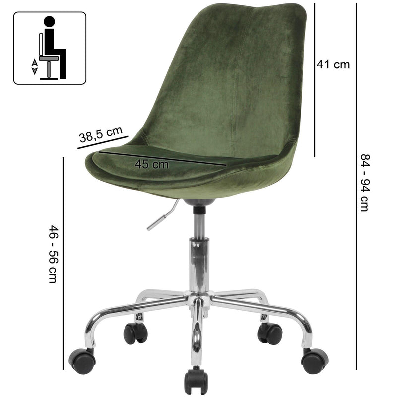 AMSTYLE Bürostuhl SPM1.421 Samt grün
