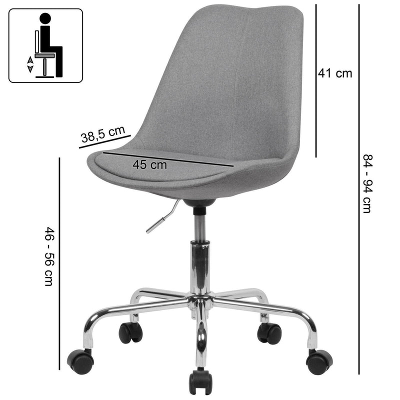 AMSTYLE Bürostuhl SPM1.423 Stoff hellgrau