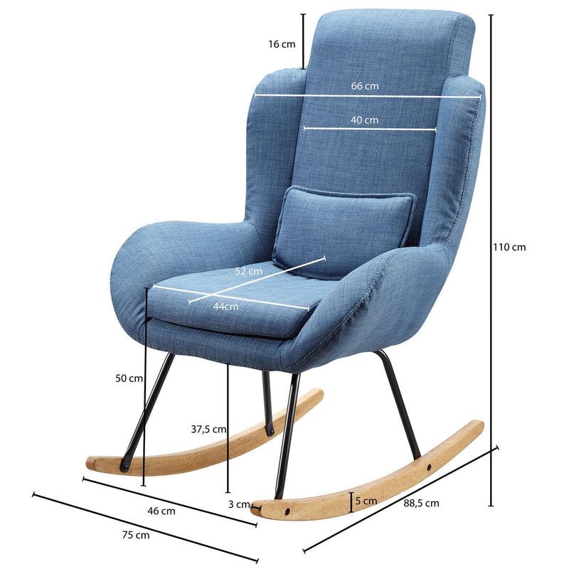 WOHNLING Schaukelstuhl 100% Polyester blau