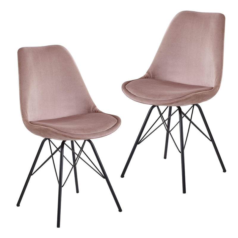 WOHNLING Esszimmerstuhl WL6.179 Samt rosa