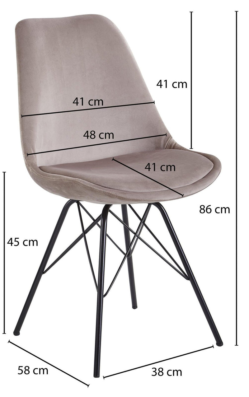 WOHNLING Esszimmerstuhl WL6.179 Samt rosa