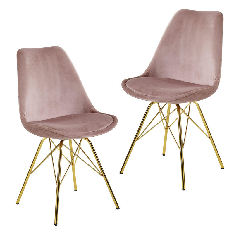 WOHNLING Esszimmerstuhl WL6.185 Samt rosa