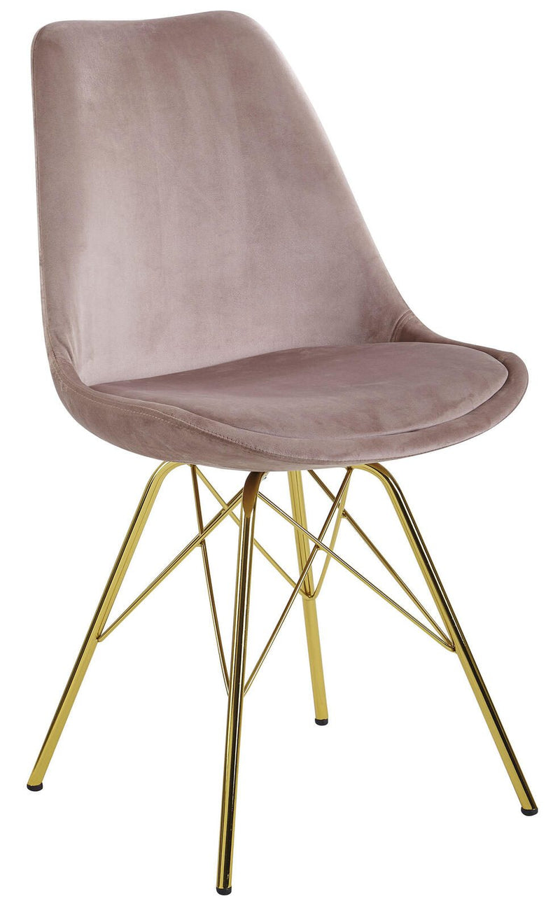 WOHNLING Esszimmerstuhl WL6.185 Samt rosa