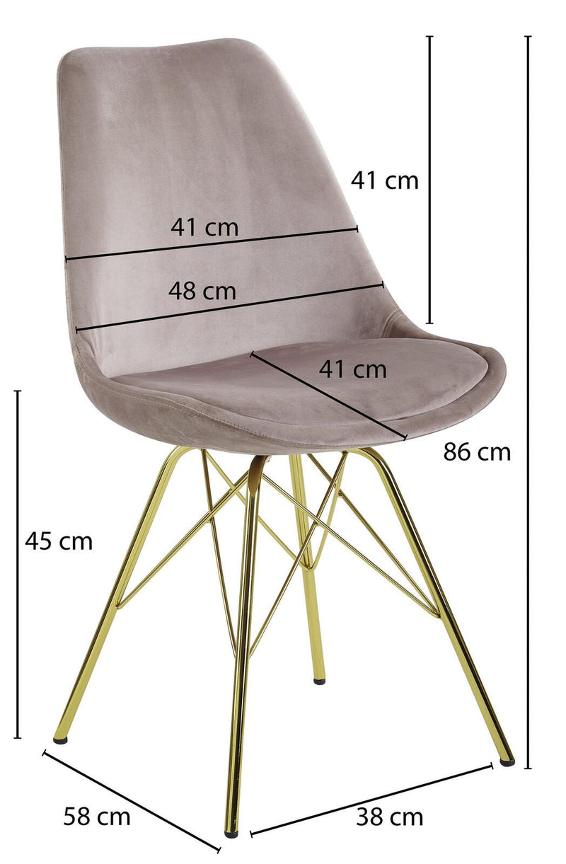 WOHNLING Esszimmerstuhl WL6.185 Samt rosa