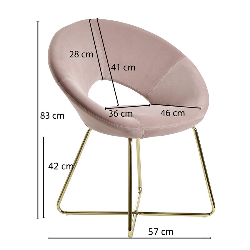 WOHNLING Esszimmerstuhl WL6.189 Samt rosa