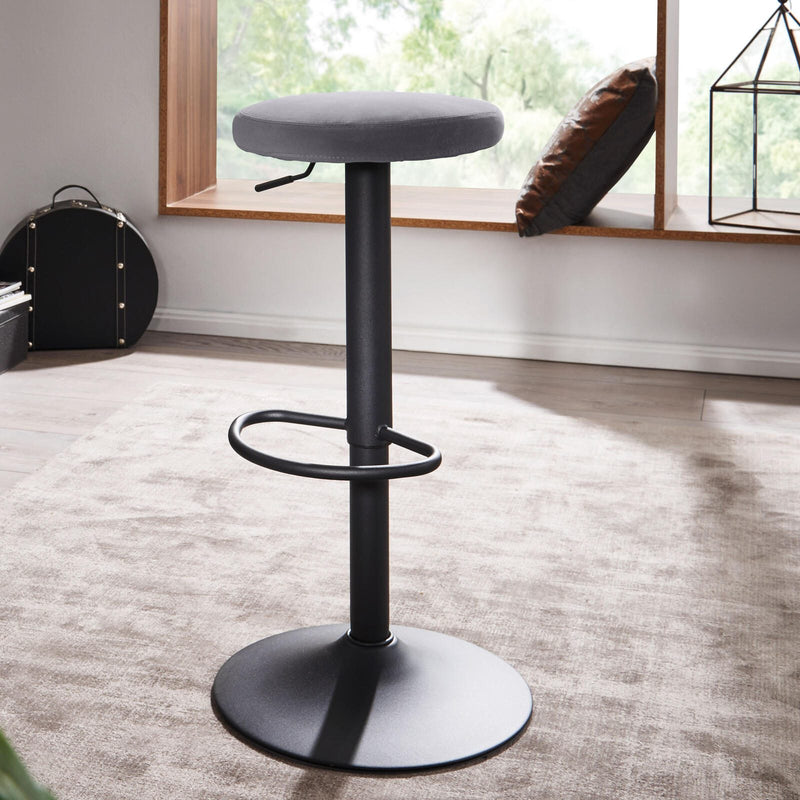 WOHNLING Barhocker WL6.200 Samt dunkelgrau