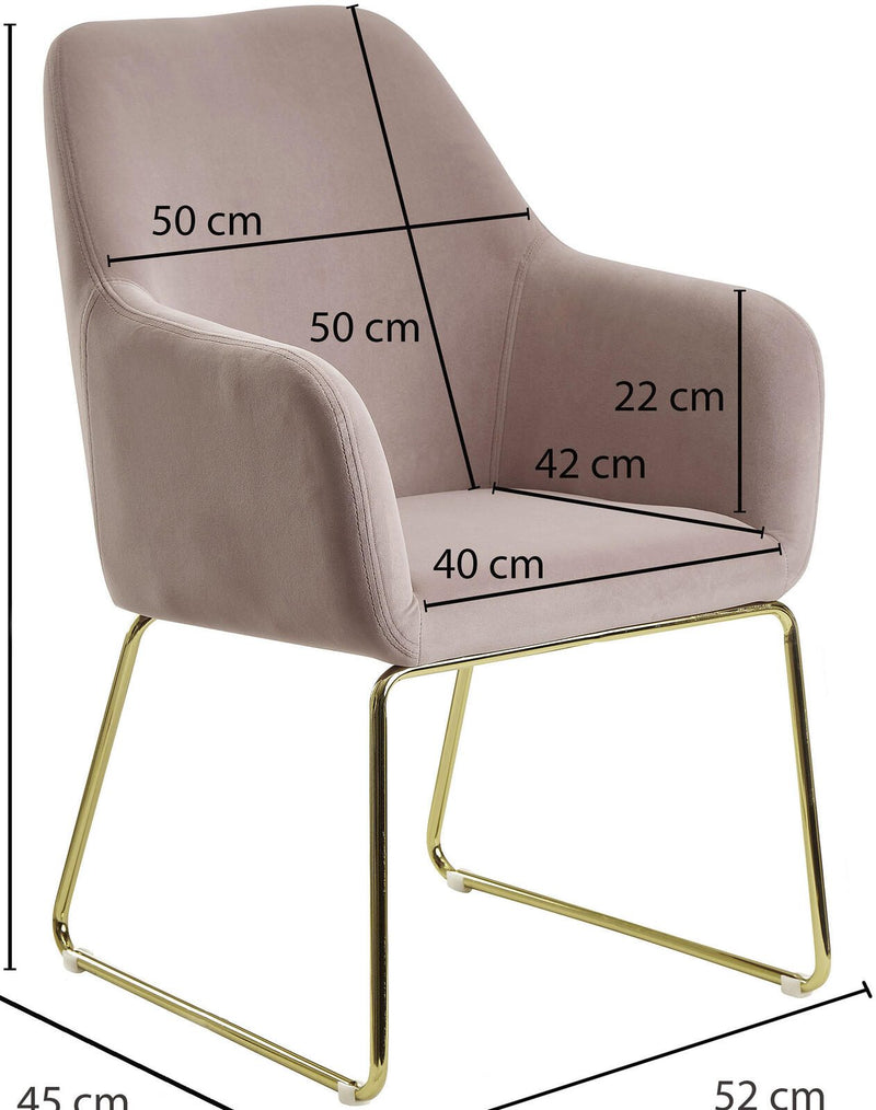 WOHNLING Esszimmerstuhl WL6.216 Samt rosa