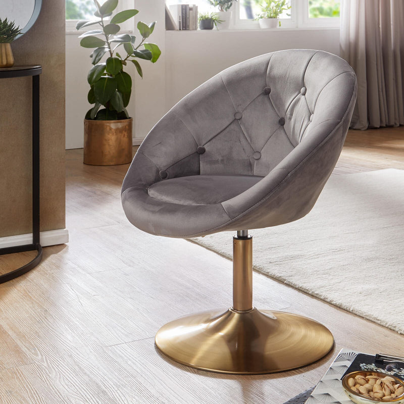 WOHNLING Loungesessel WL6.299 Samt grau