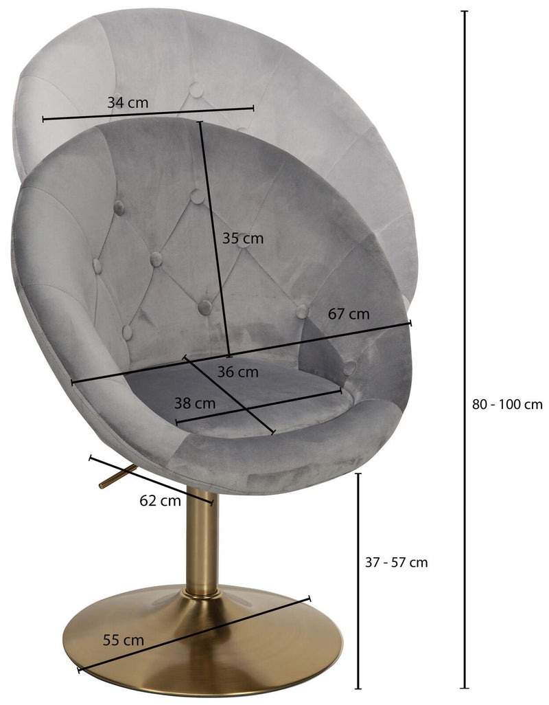 WOHNLING Loungesessel WL6.299 Samt grau