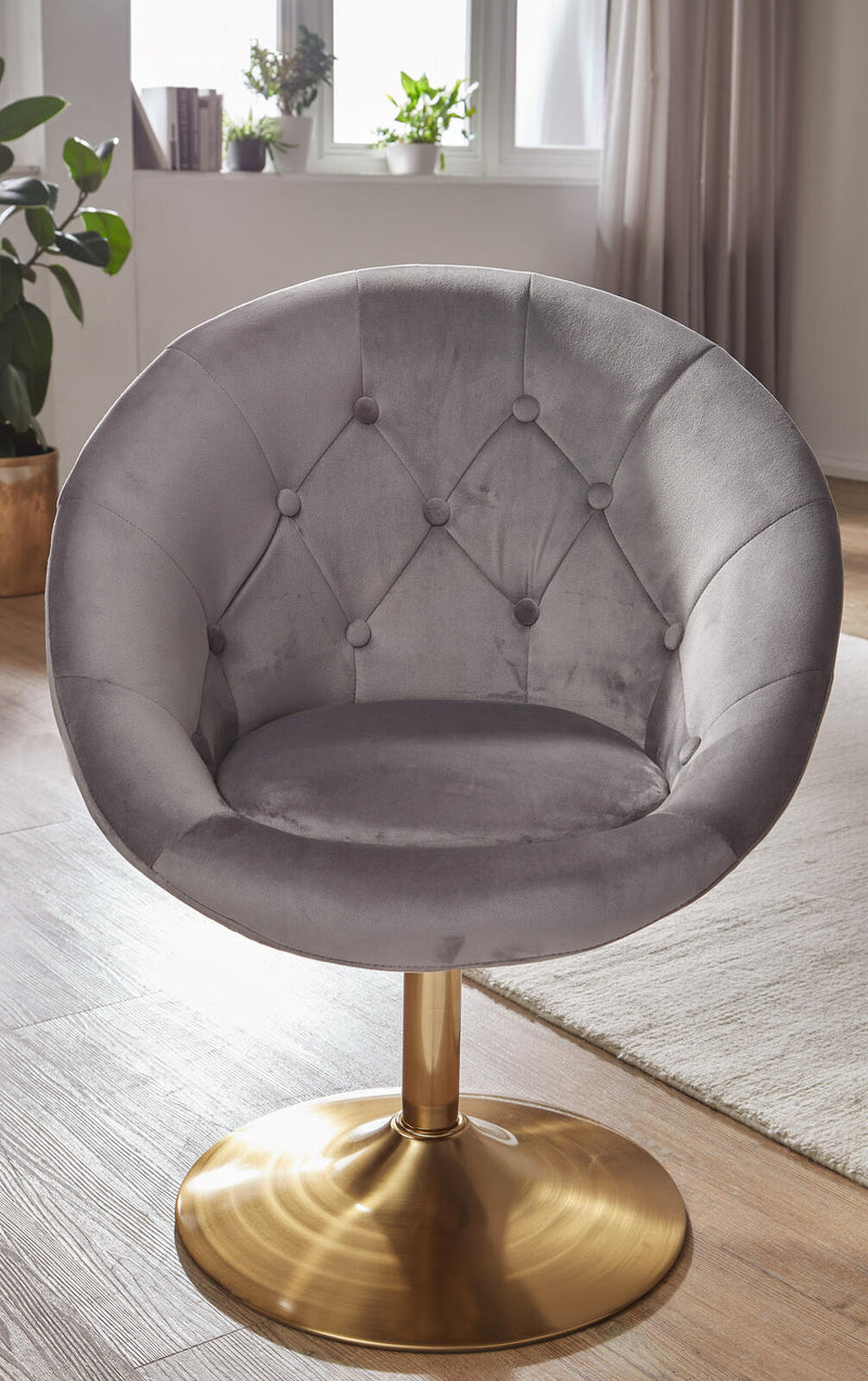 WOHNLING Loungesessel WL6.299 Samt grau