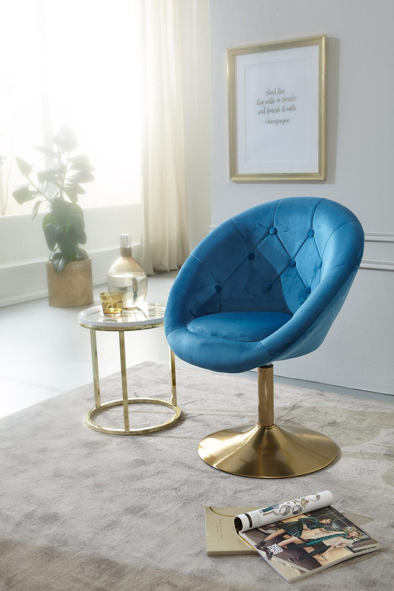 WOHNLING Loungesessel WL6.301 Samt blau