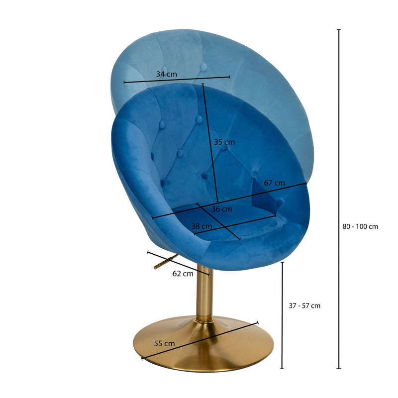 WOHNLING Loungesessel WL6.301 Samt blau