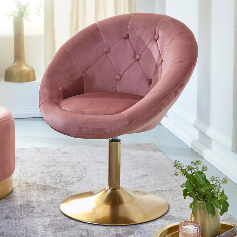 WOHNLING Loungesessel WL6.300 Samt rosa