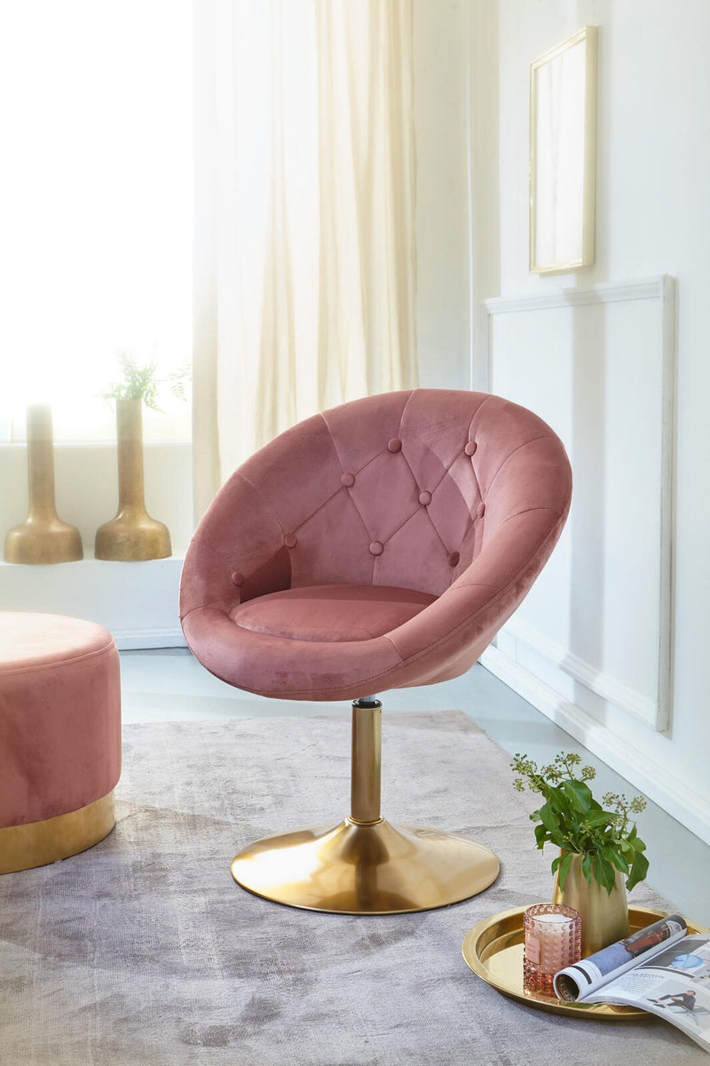 WOHNLING Loungesessel WL6.300 Samt rosa
