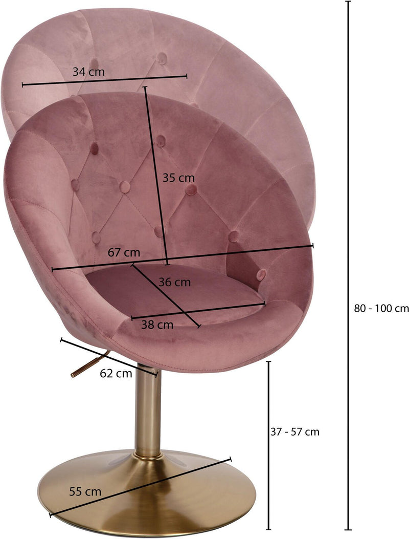 WOHNLING Loungesessel WL6.300 Samt rosa