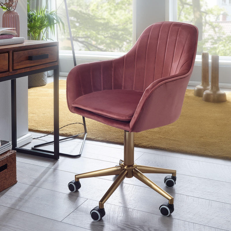 AMSTYLE Drehstuhl SPM1.431 Samt Rosa