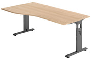HAMMERBACHER VOS18/E/G höhenverstellbarer Schreibtisch 65 - 85 cm eiche / grafit