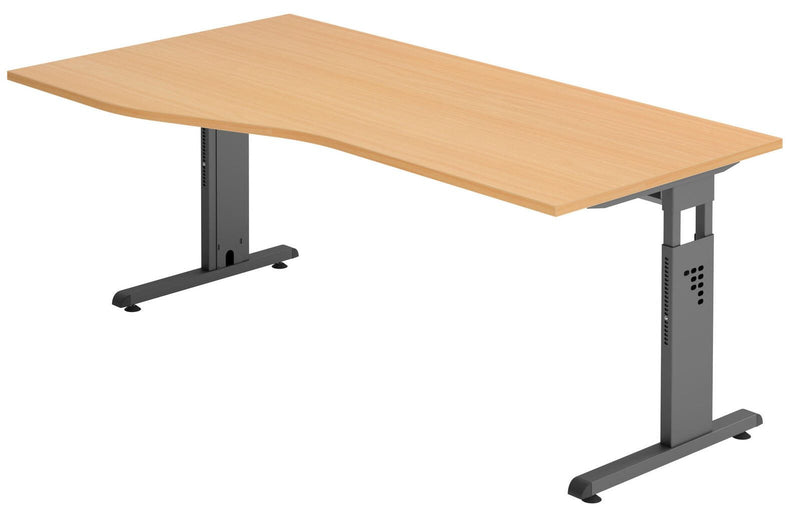HAMMERBACHER VOS18/6/G höhenverstellbarer Schreibtisch 65 - 85 cm buche / grafit